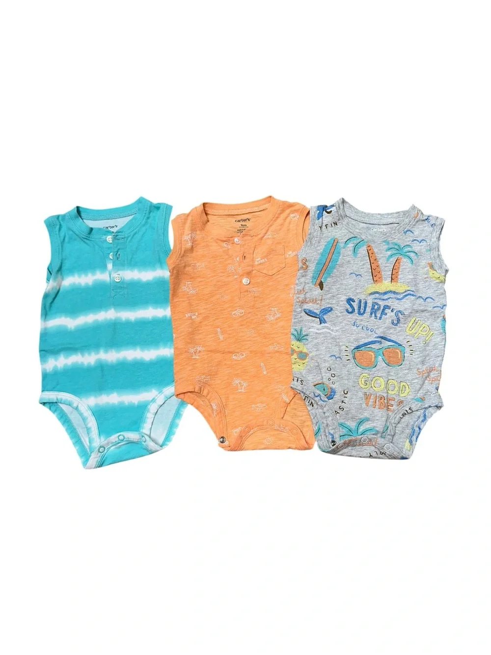 Carters 3 piece sleeveless bodysuits lot. Size 9m